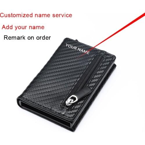 Rfid Credit Card Holders Carbon Fiber Leather Wallet Case Men &Women Slim Leather Business Bank Cardholder Pocket Purse
