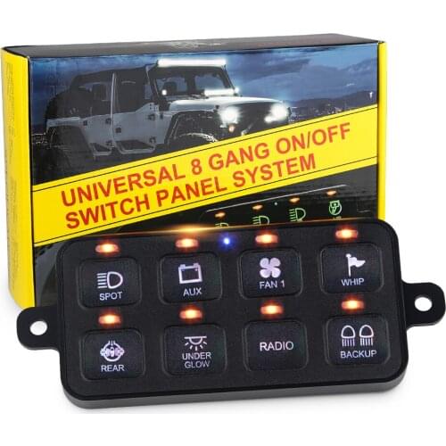 DC12V-24V 100A 8 Gang Led Switch Panel With Download Mounting Software Power System Phone Control Switch Panel For Car Truck