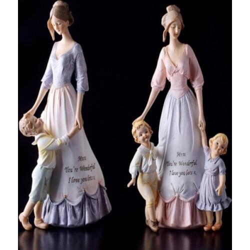 European Warm Family Resin Crafts Characters Ornaments mother and child Love Series home decoration mothers Day Wedding Gift