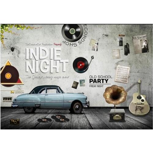 Custom photo mural 3d wallpaper European and American retro music classic cars living room decor wallpaper for walls 3 d