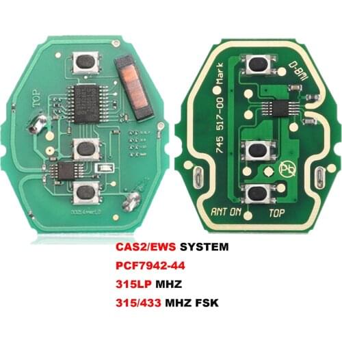 Jingyuqin CAS2 System Car Remote Key For BMW 3/5 7 Series 315LP 315/433 Mhz with ID46-7945 Chip HU58 HU92 Blade