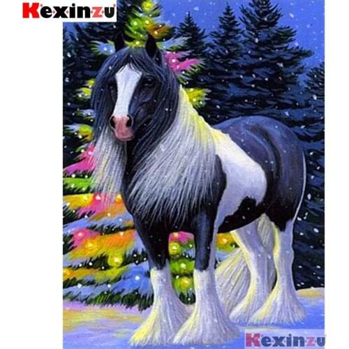 Full Square/Round 5d Diamond Painting-Christmas horse-3d Embroidery Cross Stitch Mosaic Full Picture Of Rhinestone Decor Y115679