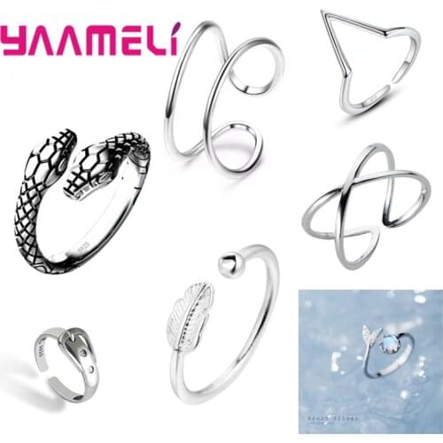 Big Promotion S925 Snake Head Ring Genuine 925 Sterling Silver Adjustable Trendy Fine Jewelry for Men Women Unisex Bague Bijoux