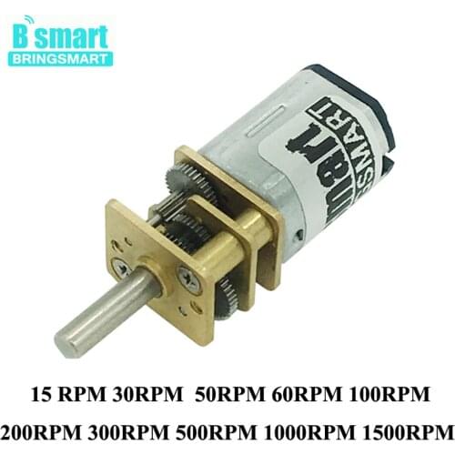 Bringsmart 3V 6V Micro DC Gear Motor 12 Volt With 15-1500RPM Speed And Reversed Control Low Noise Reducer For Toy Motor DIY
