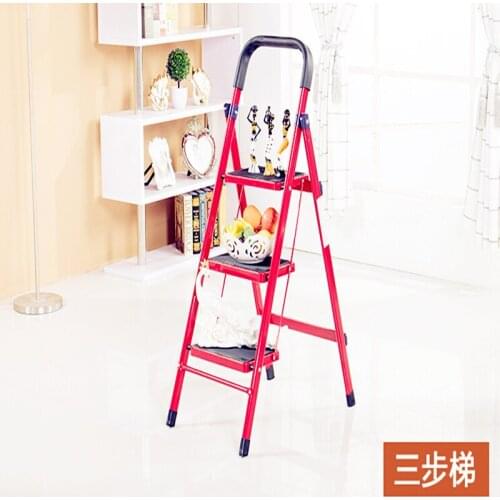 Multi-Function Folding Thicken Wide Pedal Iron Material Antiskid Mobile Herringbone Ladders 3 Colours Available
