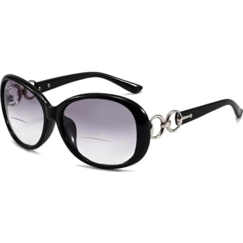 Fashion Women Large Frame Bifocals Reading Sunglasses Ladies Look Near Far Presbyopic Spectacles Outdoor Drive Travel Eyeglasses