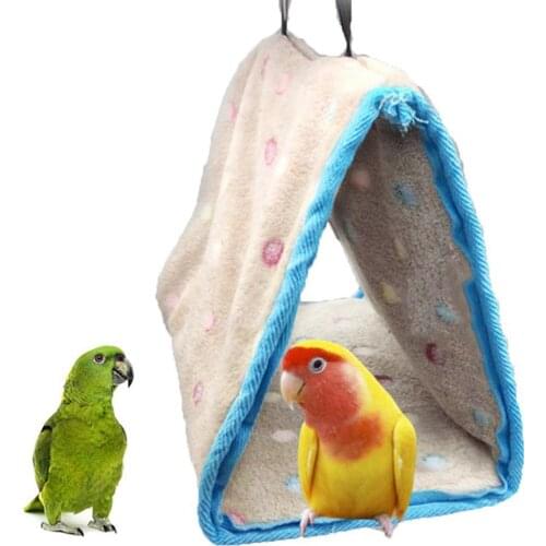 Pet Bird Warm Hammock Nest Hanging House Perch Cage Soft Plush Bed Toy