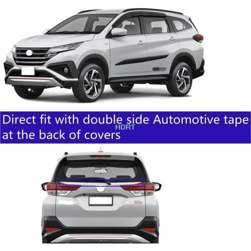 For Toyota Rush 2017 2018 2019 Rear Trunk Tailgate Cover Trim Chrome Door Cover Tail Gate Bumper Molding Garnish Styling