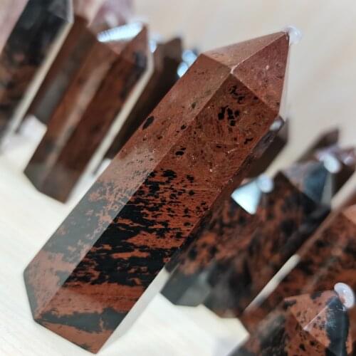 Natural rhodochrosite crystal to improve mood healing point gemstone hexagonal column stone mineral home decoration