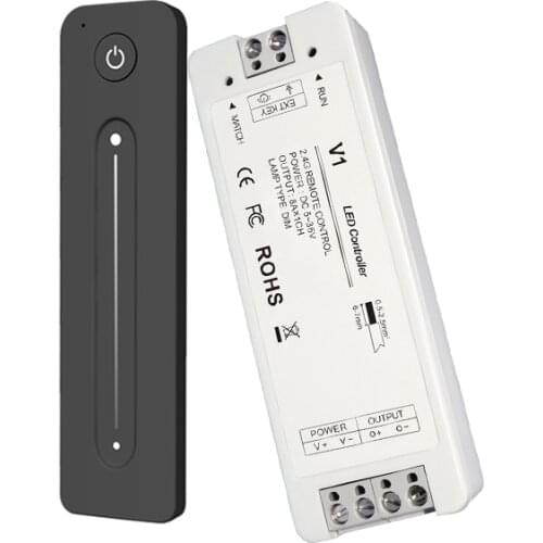 New Led Dimmer 12V/24V V1 8A Output Receiver With R11 Wireless RF Touch Remote 3528 5050 Single Color String Dim Controller