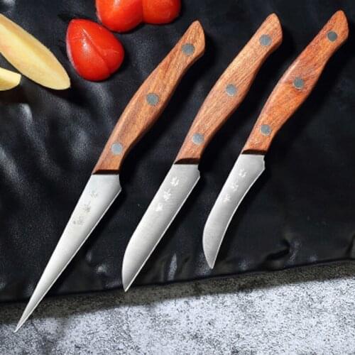New Stainless Steel Kitchen 3Pcs/Set Fruit Carving Knives Household Chef Sculpture Fruit Platter Peeling Knife Food Graver Tool