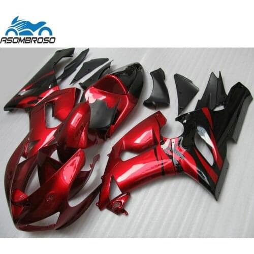 Motorcycle ABS Plastic bodyparts for Kawasaki Ninja ZX6R fairing kit 2005 2006 red black fairing set zx6r 05 06 GC01