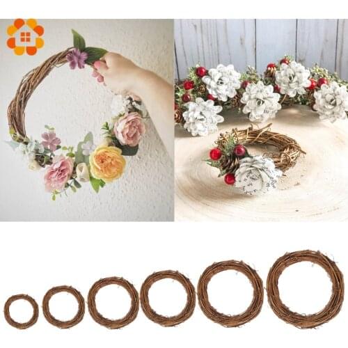 1pcs Natural Rattan Circle Easter Wreath Flower Shop DIY Handmade Wreath Wedding Party Decoration Props Home Decoration