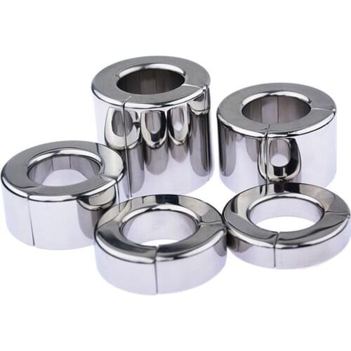 Metal Scrotum Pendant Ball Chastity Devices Magnetic Lock Stretcher Testis Cock Ring Penis Restraint Stainless Steel Sex Toys