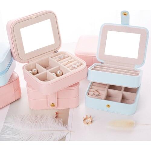 Store Show Use Portable Jewelry Box Travel Earring Necklace Bracelet Ring Storage Container Case for Women Girls