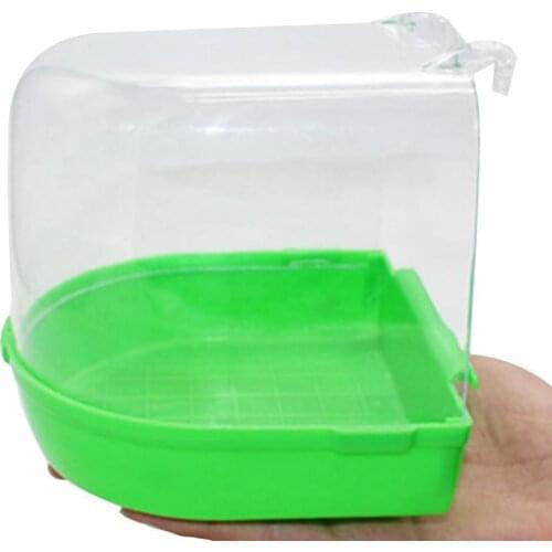 Pet Bird Parrot Transparent Bathing Tub Bathtub Shower Box Hanging Cage Decor