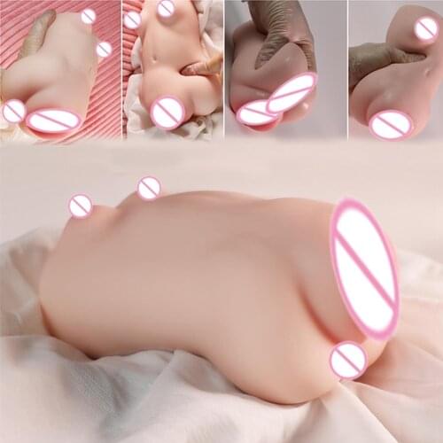 Real TPE Silicone Sex Doll Torso Life-Sized Masturbator Pussy Breast Anal Nipples Ass Adult Sex Toy For Men Masturbation