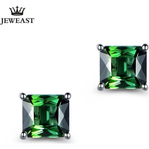 ML Natural green tourmaline 18K Pure Gold Earring Real AU 750 Solid Gold Earrings Diamond Trendy Fine Jewelry Hot Sell New 2020