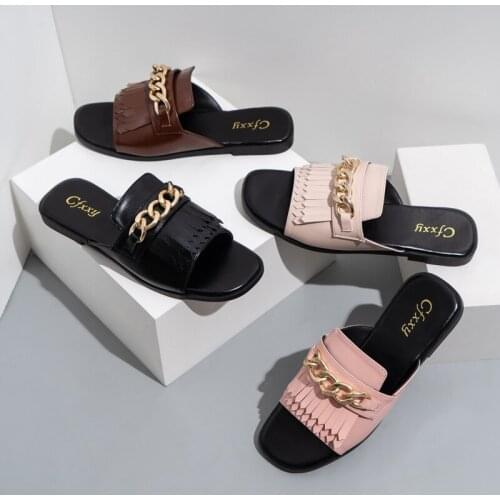 Summer New Women Slippers Open-toe Flat Slippers Fashion Buckle Beach Slides Casual Flip Flops Women Shoes Femme Sandals