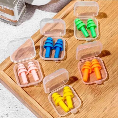 2pcs/set Silicone Earplugs Waterproof Swimming Earplugs Ear Protector Noise Reduction for Comfortable Study Sleep Supplies