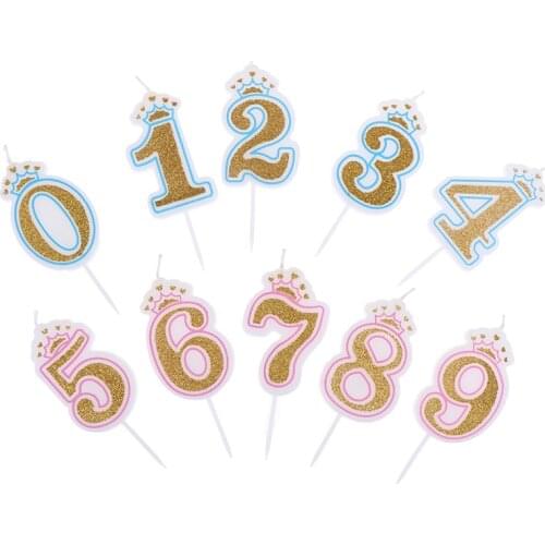 Birthday Candles 1 2 3 4 5 6 7 8 9 0 Gold Kids Birthday Candles for Cake Party Supplies Decoration Cake Candles