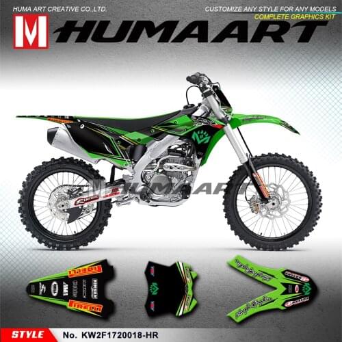 HUMAART Team Stickers Enduro Vinyl Decals Self Adhesives Dirt Bike Décor for KXF 250 2017 2018 2019 2020, Customizable