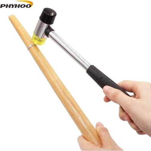 Jewelers Rubber Hammer Mallet with Wood Ring Mandrel Sizer Sizing Adjuster Repair Tools Jewelry Making Kit