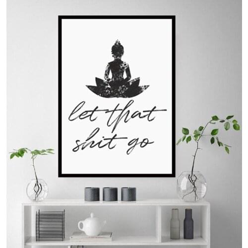 Funny Quotes Canvas Posters Let it Shit Go Print Picture Mens Bathroom Art Painting Mural Living Room Decoration