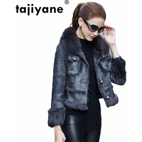 Winter Clothes Women Fox Fur Collar Korean Natural Pure Rabbit Liner Real Fur Coat Vintage Female Jacket abrigo mujer ZT1588