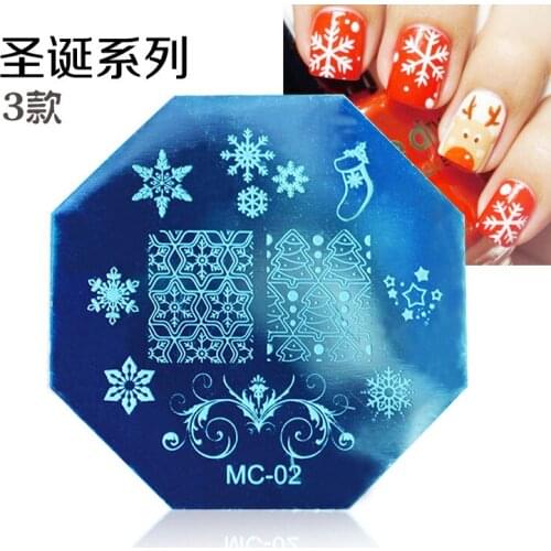 10sheets Christmas Printing Plate Anise Template Nail Printing Stamping Polish Nail Decoration Manicure Polaco Printer Tool