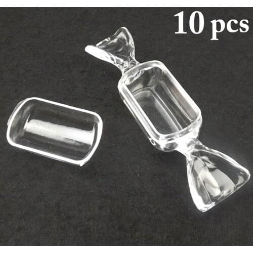 10Pcs/Set Candy Box Creative Transparent Plastic Candy Container Bead Container With Lid Party Supplies For Wedding Birthday