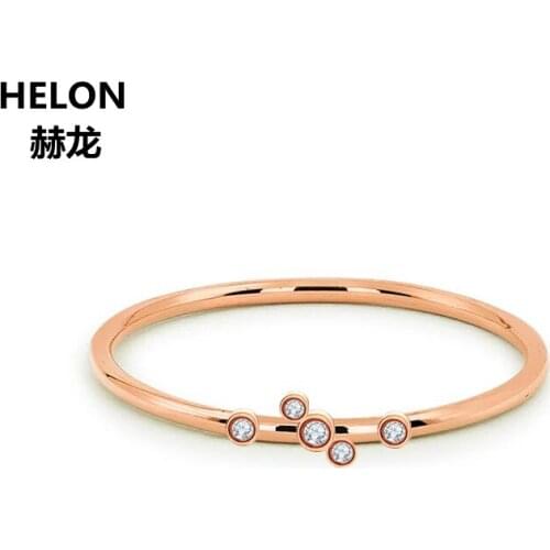 100% Natural Diamonds Engagement Wedding Ring Solid 14k Rose Gold Certified Anniversary Band Party Valentine Birthday Gift