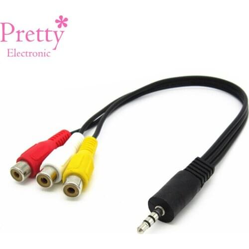 3.5mm to RCA AV Camcorder Video Cable 3.5 mm to 3 Rca For TV Box Computer Sound Speaker Projector Stereo Audio Video AUX Cables