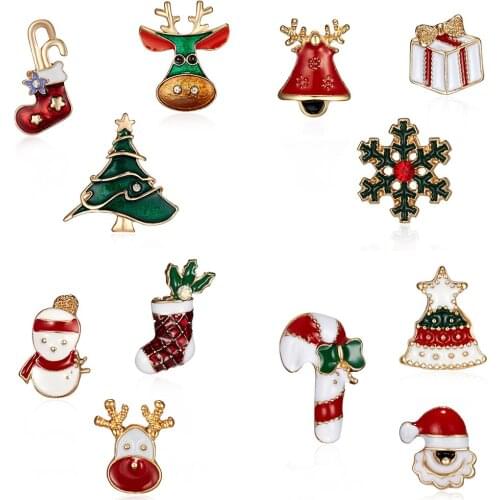 3pcs/set Merry Christmas Brooches Christmas Socks Christmas Tree Gift Party Women Girls Vintage Rhinestone Clothes Art Decor