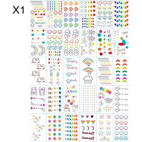 30pcs Woman Waterproof Temporary Tattoo Fake Tattoo Sticker on the Body Cartoon Colorful Temporal Tattoos