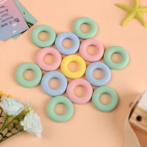 Kovict 50/100/150Pcs Round Silicone Teether Silicone Beads Baby Teething Ring 43mm Food Grade Teething Necklace Toy