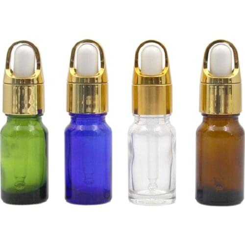 10ml Essential Oil Bottles Sample Sack Packaging Small Glass Vial Refillable Bottle Dropper Bottle Cosmetic Containers Jar 50Pcs