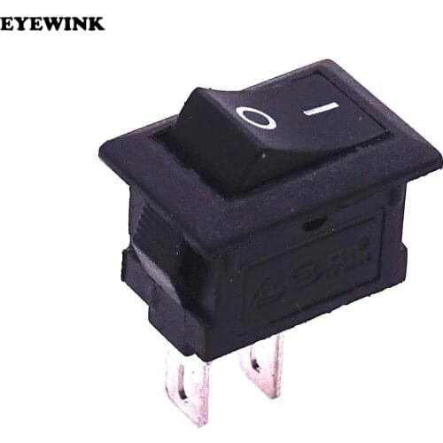 500Pcs Black Push Button Switch 3A 250V KCD11 2Pin Snap-in On/Off Rocker Switch 10MM*15MM BLACK