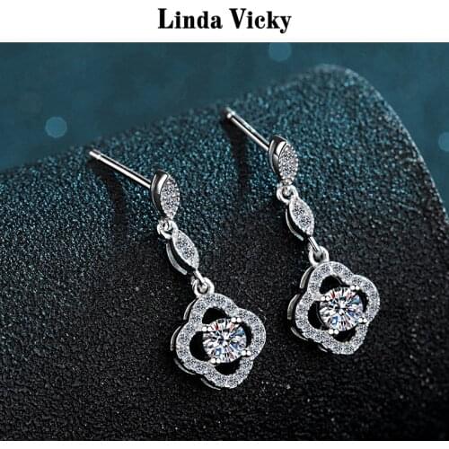 925 Sterling Silver Moissanite Earrings Fashion Luxury Diamond Women Stud VVS1 Perfect Cut Senior Wedding Party Fine Jewelry