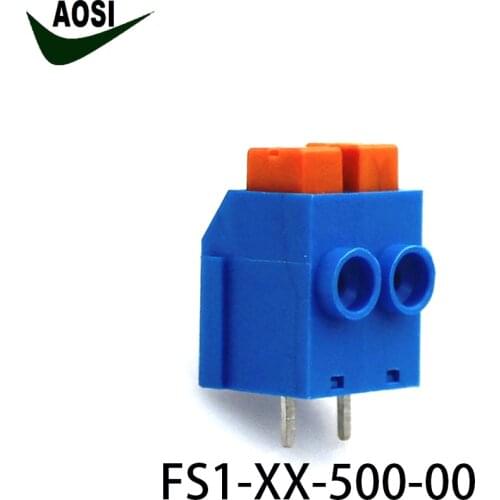 Free shipping 50PCS spring terminalblock 5.0MM HY5.0 screwless connector DG390 DA270 2P 3P combine