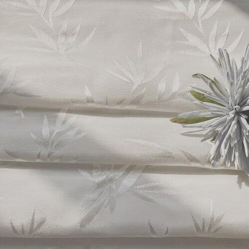 Pure white ancient Han clothing fabric bamboo leaf luster vertical feeling dark jacquard Zhenzi cheongsam rayon fabric