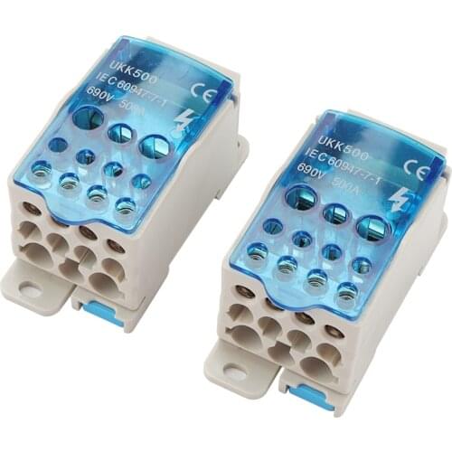 Din Rail Distribution Box Block One In Multiple Out UKK 500A Power Universal Electric Wire Connector Junction Box Terminal Block