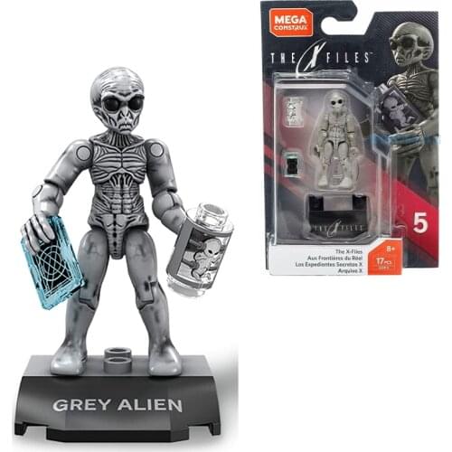 Mega Construx Probuilder Grey Alien Action Figure Deluxe Display GDB13 Collectors Edition Gifts for Children and Adults
