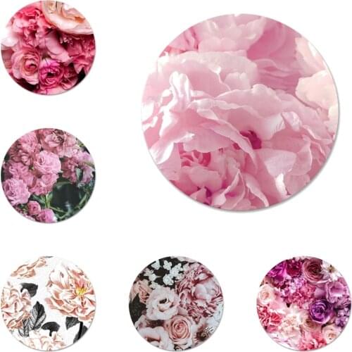 Elegant Pink Purple Peony Icons Pins Badge Decoration Brooches Metal Badges For Clothes Backpack Decoration