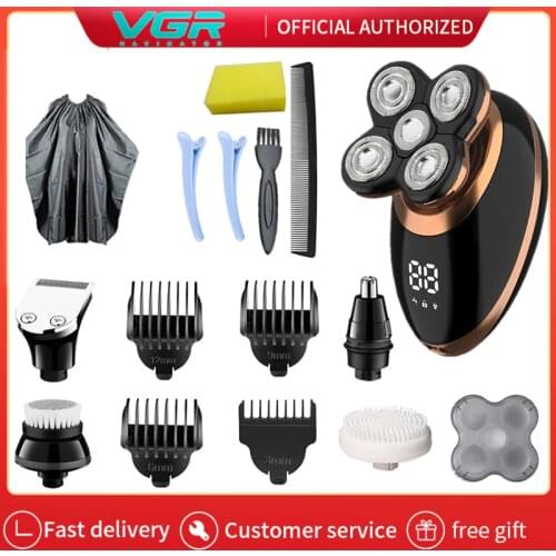 VGR 5 IN1electric shaver electric razor beard shaver hair trimmer hair clipper men shaving machine nose hair cutting