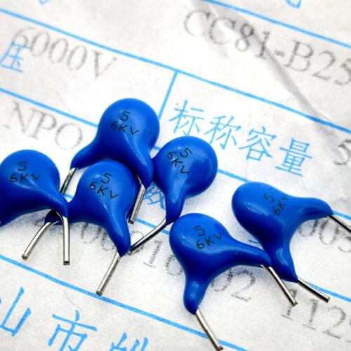 10PCS 6000V 6KV 5PF 8PF 10PF 15FPF 22PF 27PF 33PF 39PF 47PF 100PF 220PF 330PF 470PF 102K 2.2NF High voltage ceramic capacitor