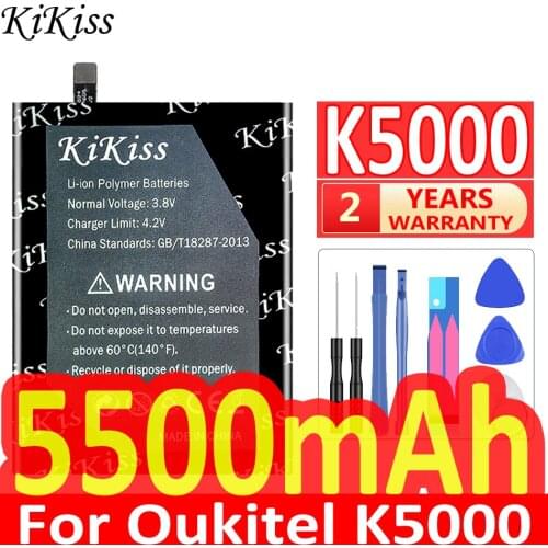 KiKiss 5500mAh High Capacity Battery For Oukitel K5000 Replacement Batteries For Oukitel K5000 K 5000 Mobile Phone Bateria