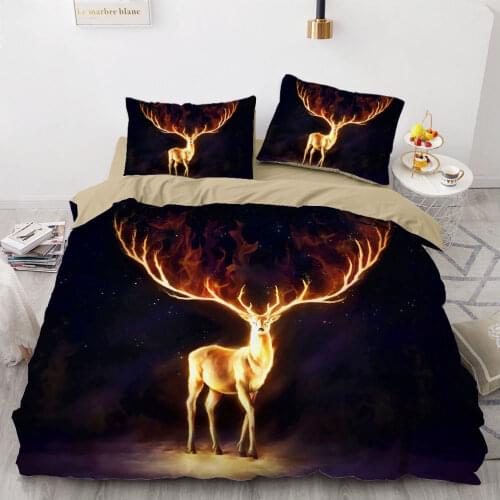 3D Animal Design Comforter Duvet Quilt Cover Bedding Set Full King Queen Double Full Twin Size Deer Camel Home Textile