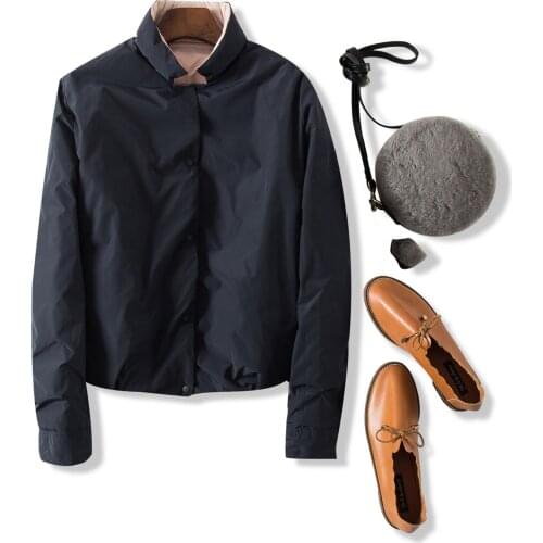 2020 Autumn Long Sleeve Stand Collar Women Short Winter Jacket Two Way Wear Pink Coat Casaco Feminino