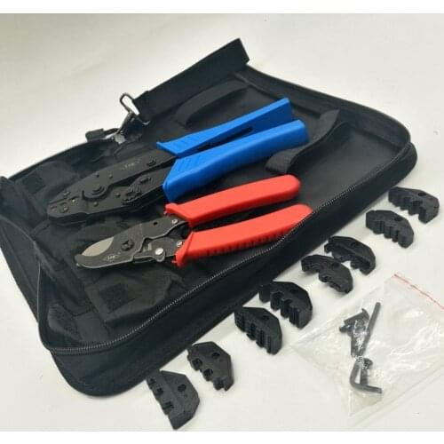 LS-K03C hand crimping tool kit for crimping terminals and connectors with cable cutter and replaceable dies crimping tool set